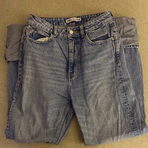 Zara cuffed high rise jeans